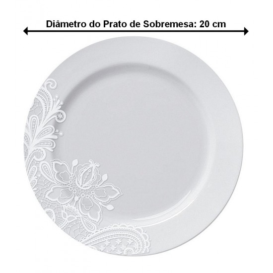 Prato Avulso Sobremesa 20cm Capri Madri Porcelana Germer